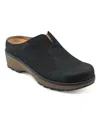 Earth Women's Kolia Slip-on Heeled Clogs In Black Leather