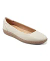 Earth Women's Landen Slip-on Round Toe Casual Ballet Flats In Cream Leather