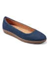 Earth Women's Landen Slip-on Round Toe Casual Ballet Flats In Dark Blue Leather