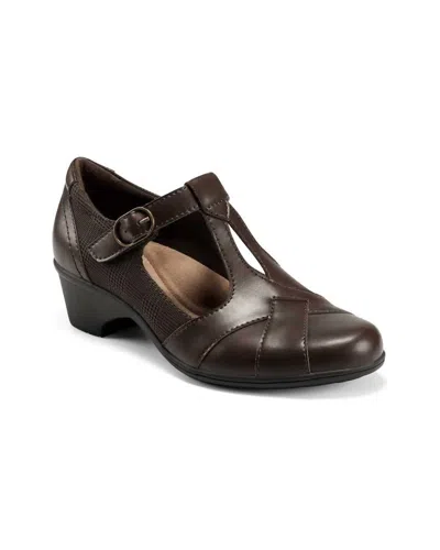 Earth Women's Leather Casual Pumps In Dark Bark In Multi