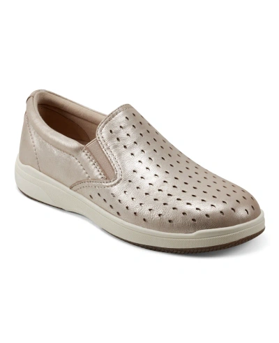 Earth Women's Nel Laser Cut Round Toe Casual Slip-on Sneakers In Gold Leather