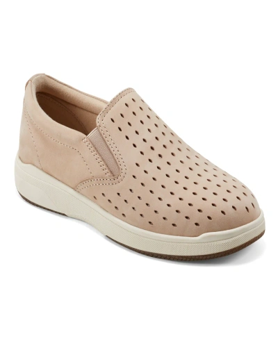 Earth Women's Nel Laser Cut Round Toe Casual Slip-on Sneakers In Light Natural Nubuck