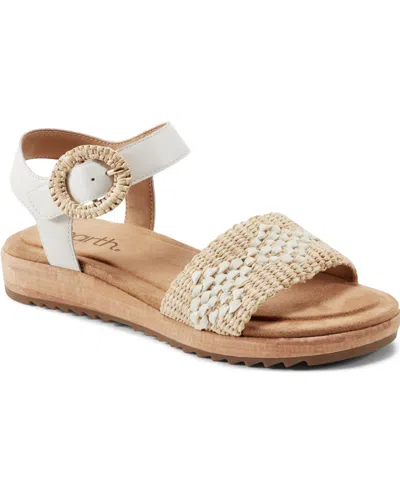 Earth Women's Padma Woven Band Ankle Strap Sandals In Cream,natural