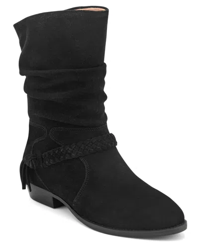 Earth Printy Bootie In Black