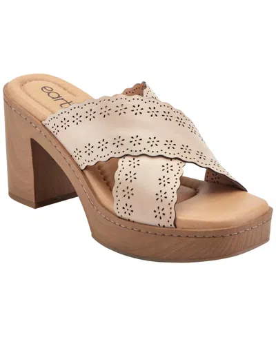 Earth Women's Qamra Leather Criss-cross Platform Block Heel Sandals In Multi