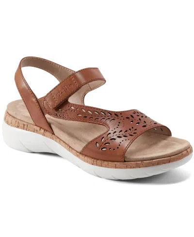 Earth Women's Recent Flat Sandals In Cognac Leather