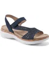 Earth Women's Recent Flat Sandals In Navy Nubuck