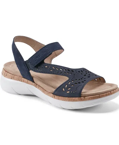 Earth Women's Recent Flat Sandals In Navy Nubuck