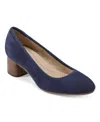 Earth Women's Rellia Block Heel Ballet Pumps In Dark Blue Suede