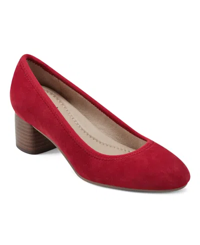 Earth Rellia Womens Suede Comfort Pumps In Red