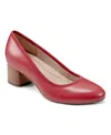 Earth Women's Rellia Block Heel Ballet Pumps In Red Leather