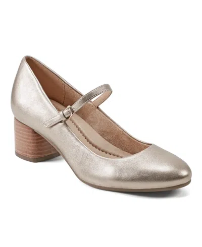 Earth Women's Rumer Mary Jane Block Heel Pumps In Gold Leather