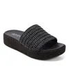 EARTH WOMEN'S SACHAN WOVEN BAND SLIP-ON PLATFORM SANDALS