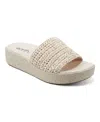 Earth Sachan Platform Slide Sandal In Ivory