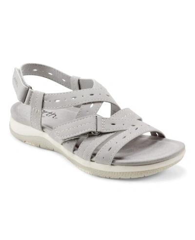 Earth Women's Samsin Strappy Round Toe Casual Sandals In Light Gray