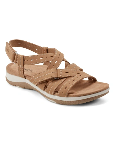Earth Women's Samsin Strappy Round Toe Casual Sandals In Medium Natural