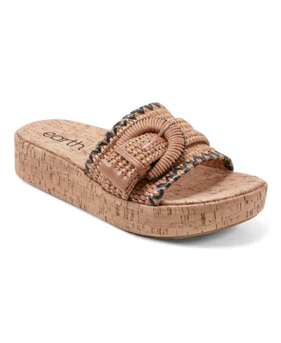 Earth Women's Samsy Platform Slide Sandals In Dark Natural