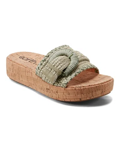 Earth Women's Samsy Platform Slide Sandals In Light Green
