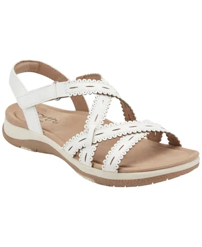 Earth Women's Sanetra Strappy Flat Sandals In White