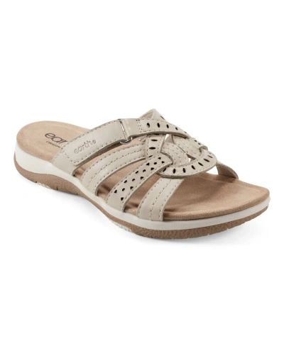 Earth Women's Sassoni Slip-on Strappy Casual Sandals In Cream Leather