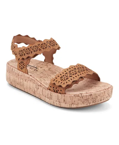Earth Women's Slatal Round Toe Platform Footbed Sandals