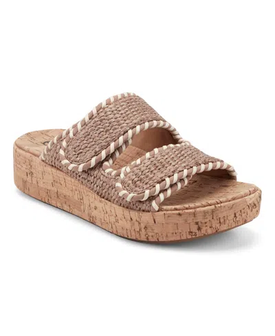 Earth Women's Sprinti Round Toe Platform Footbed Sandals In Brown