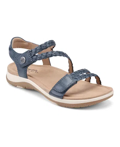 Earth Women's Stellon Braided Strappy Flat Sandals In Blue