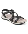 Earth Women's Sterling Strappy Sporty Sandals In Black Leather