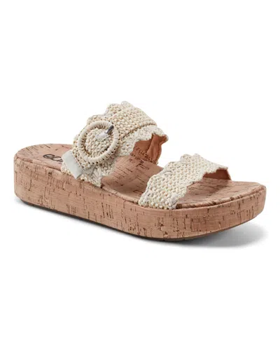 Earth Women's Subtle Woven Slip-on Platform Sandals In Ivory