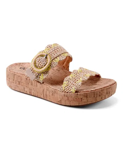 Earth Women's Subtle Woven Slip-on Platform Sandals In Light Natural