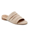 Earth Women's Talma Round Toe Slip-on Flat Casual Sandals In Cream Nubuck