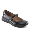 Earth Women's Tose Round Toe Mary Jane Casual Ballet Flats In Black Patent Leather