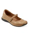 Earth Women's Tose Round Toe Mary Jane Casual Ballet Flats In Medium Natural Leather