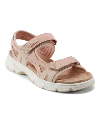 Earth Women's Venny Banded Sporty Flat Sandals In Light Pink,cream