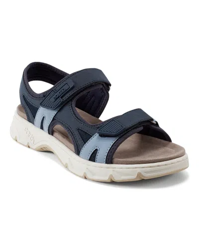 Earth Women's Venny Banded Sporty Flat Sandals In Dark Blue Multi