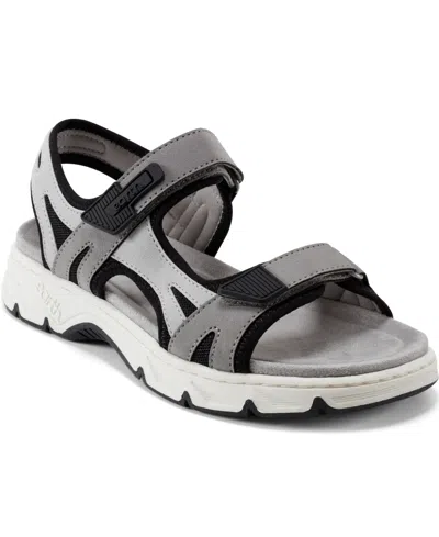 Earth Women's Venny Banded Sporty Flat Sandals In Gray,black