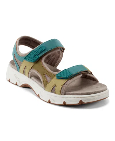 Earth Women's Venny Banded Sporty Flat Sandals In Green Multi