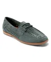Earth Women's Wishing Woven Slip-on Boat Shoe In Green Suede