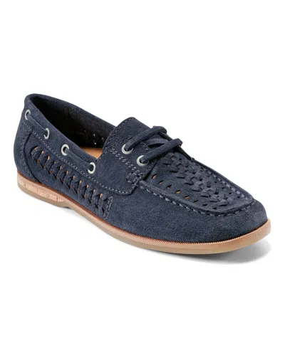 Earth Women's Wishing Woven Slip-on Boat Shoe In Blue