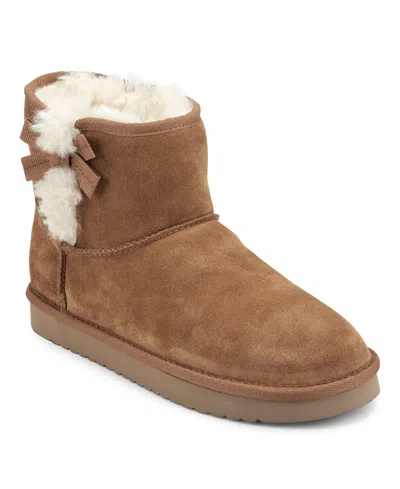 Earth Women's Worldly Round Toe Casual Ankle Booties In Brown