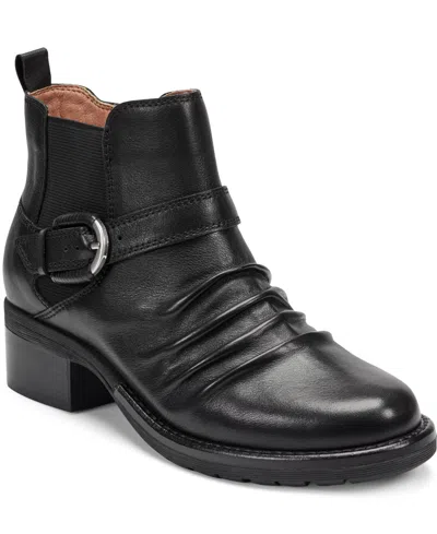 Earth Women's Zane Ruched Block Heel Booties In Black