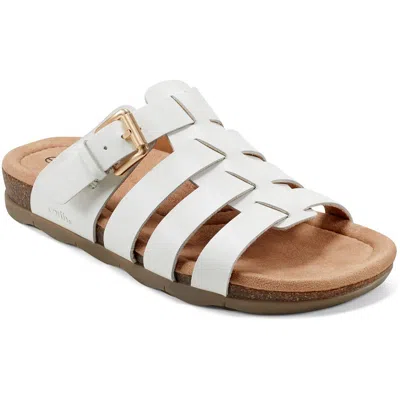 Earth Womens Faux Leather Flatform Gladiator Sandals In Cream Leather