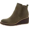 Earth Women's Cleia Slip-on Round Toe Casual Wedge Booties In Green