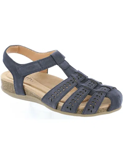 Earth Womens Leather Strappy Sandals In Blue