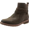 Earth Womens Zipper Leather Ankle Boots In Brown