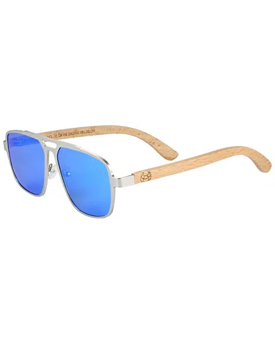 Earth Wood Unisex Avila 58mm Polarized Sunglasses In Silver