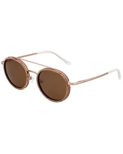 Earth Wood Unisex Esg048br 50mm Polarized Sunglasses In Gold