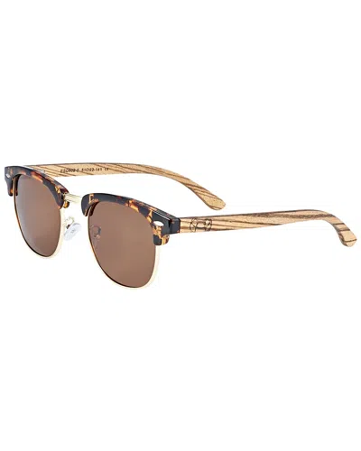 Earth Wood Unisex Marokopa 50mm Polarized Sunglasses In Brown