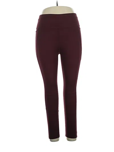 Pre-owned Earth Yoga Active Pants In Burgundy