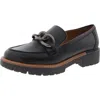 Earth Zalor Womens Chain Loafers In Black Leather